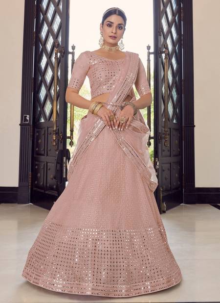 Peach Colour ARYA 25 New Wedding Wear Organza Heavy Latest Bridal Lehenga Choli Collection 9718